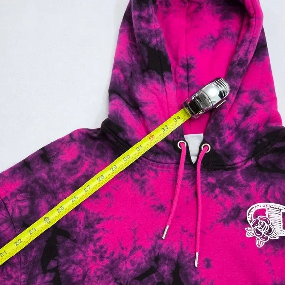 Champion Womens Pink Black Tie Dye Hoodie Sweatshirt XL Rose Logo - Picture 13 of 13